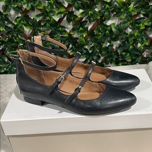 Classic Black Mary Jane Ankle-Strap Flats
